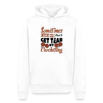just have to get tear by crocheting - Männer Premium Bio Hoodie - Weiß - Vorne - Nico (187cm)