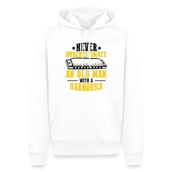Harmonikaspieler für Munharmonika Spieler - Männer Premium Bio Hoodie - Weiß - Vorne - Nico (187cm)