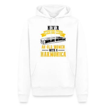Französische Harfinisten und Harmonikaspieler - Männer Premium Bio Hoodie - Weiß - Vorne - Nico (187cm)