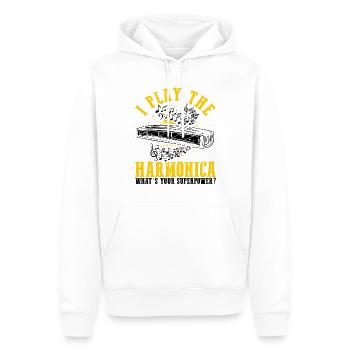 Französische Harfinisten und Harmonikaspieler - Männer Premium Bio Hoodie - Weiß - Vorne - Nico (187cm)