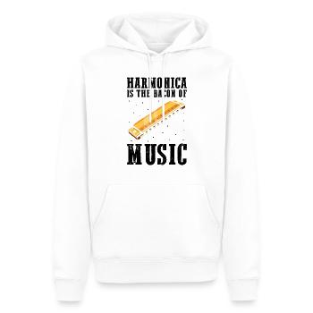 Mundharmonika Spieler und Mundharmonika - Männer Premium Bio Hoodie - Weiß - Vorne - Nico (187cm)