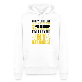 Harmonikaspieler für Munharmonika Spieler - Männer Premium Bio Hoodie - Weiß - Vorne - Nico (187cm)