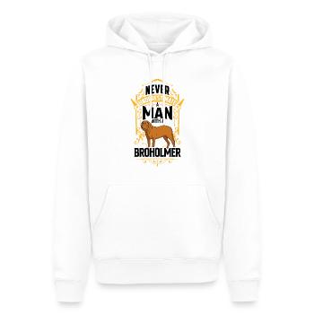 L’homme avec Broholmer sous-estime Broholmer - Sweat à capuche Premium bio Homme - blanc - Devant - Nico (187cm)