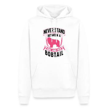 Fille avec Bobtail Old English Shepherd Dog - Sweat à capuche Premium bio Homme - blanc - Devant - Nico (187cm)