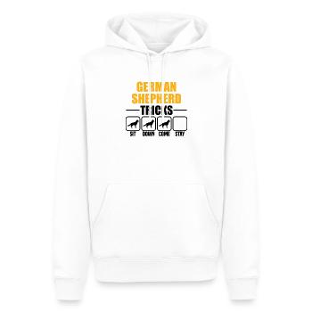 German Shepherd Tricks - Men’s Premium Organic Hoodie - white - Front - Nico (187cm)