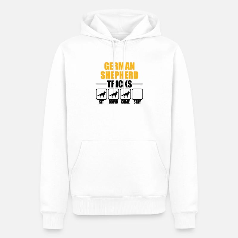 German Shepherd Tricks - Männer Premium Bio Hoodie - Weiß