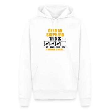 German Shepherd Tricks - Men’s Premium Organic Hoodie - white - Front - Nico (187cm)