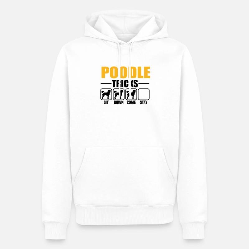 Poodle Tricks - Männer Premium Bio Hoodie - Weiß