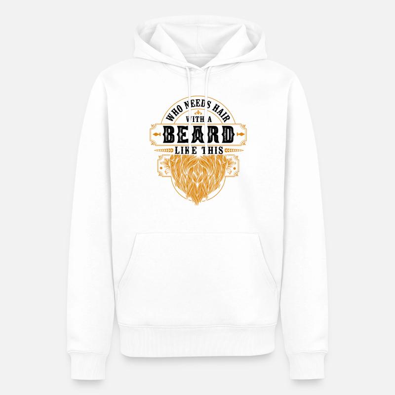 Beard Lover Bearded Man Ginger - Männer Premium Bio Hoodie - Weiß