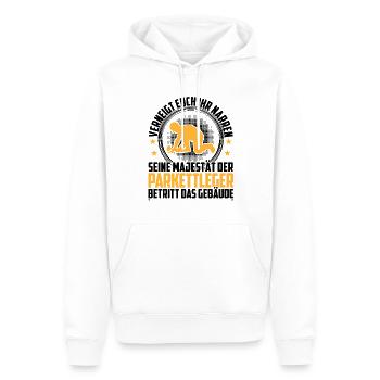 Seine Majestät der Parkettleger Bodenleger - Männer Premium Bio Hoodie - Weiß - Vorne - Nico (187cm)