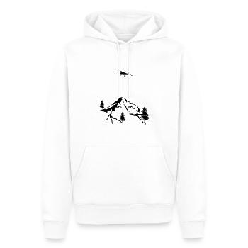 Avion d’aviation dessiné Vol montagnes Avion - Sweat à capuche Premium bio Homme - blanc - Devant - Nico (187cm)