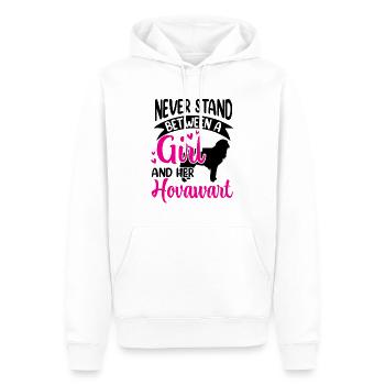 Mädchen und ihr Hovawart Derber Bauernhund - Männer Premium Bio Hoodie - Weiß - Vorne - Nico (187cm)