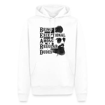 Amant de barbe Homme barbu Être - Sweat à capuche Premium bio Homme - blanc - Devant - Nico (187cm)
