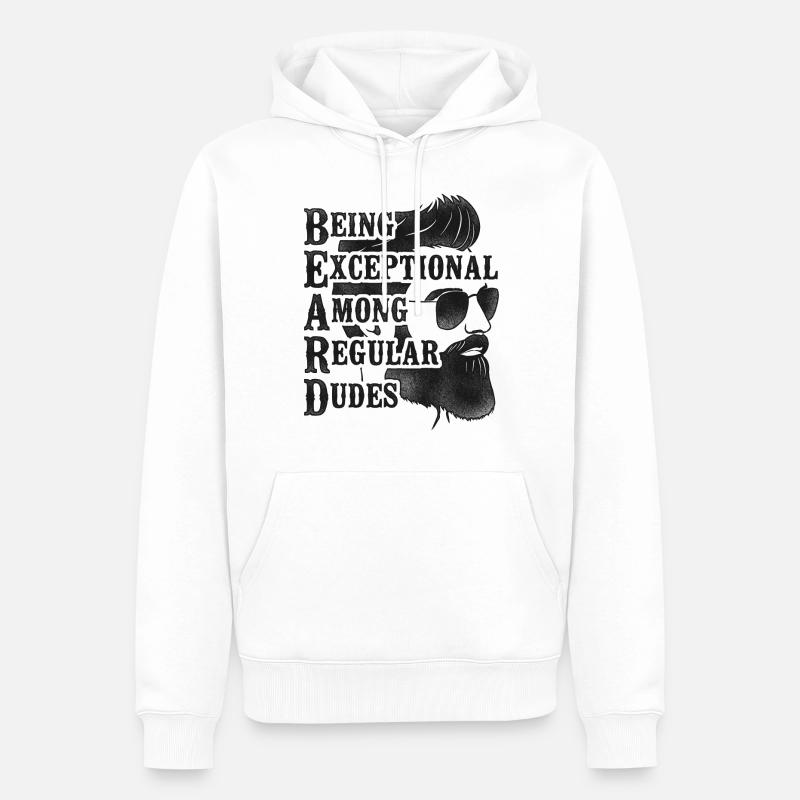 Beard Lover Bearded Man Being - Männer Premium Bio Hoodie - Weiß