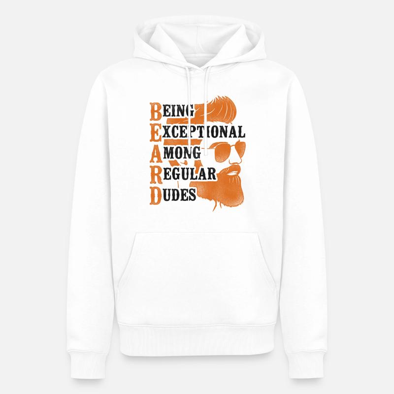 Beard Lover Bearded Man Ginger - Männer Premium Bio Hoodie - Weiß