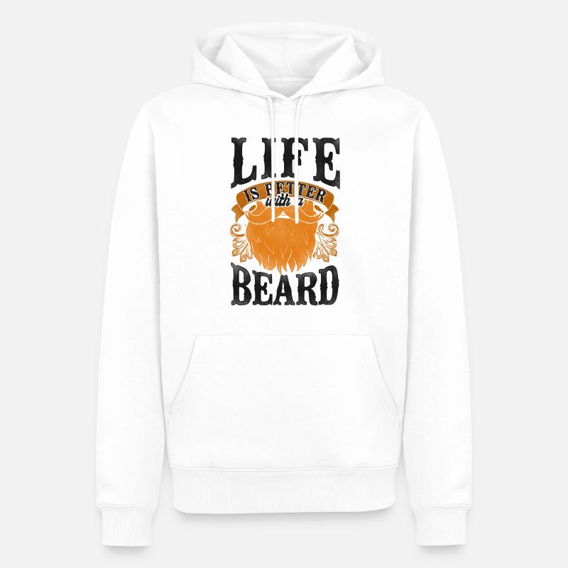 Beard Lover Bearded Man Ginger - Männer Premium Bio Hoodie - Weiß