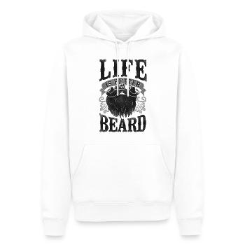 Beard Lover Bearded Man Life Is - Men’s Premium Organic Hoodie - white - Front - Nico (187cm)