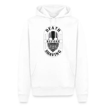 Amant barbe Homme barbu Mort - Sweat à capuche Premium bio Homme - blanc - Devant - Nico (187cm)