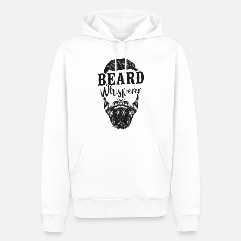 Beard Lover Bearded Man Beard - Männer Premium Bio Hoodie - Weiß