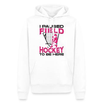 Hockey sur gazon I Hockey sur gazon en pause - Sweat à capuche Premium bio Homme - blanc - Devant - Nico (187cm)