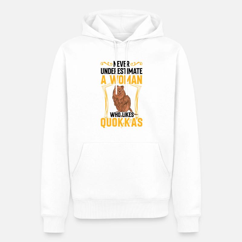 Frau mit Quokka Beuteltier Australien - Männer Premium Bio Hoodie - Weiß