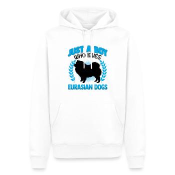 Boy the Eurasier aime le Spitz eurasien - Sweat à capuche Premium bio Homme - blanc - Devant - Nico (187cm)