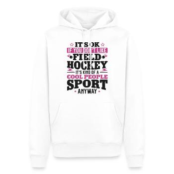 Field Hockey It's Ok If You Don't - Männer Premium Bio Hoodie - Weiß - Vorne - Nico (187cm)