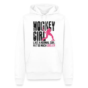 Hockey sur gazon Fille de hockey comme une - Sweat à capuche Premium bio Homme - blanc - Devant - Nico (187cm)
