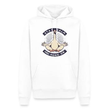 Ruhig bleiben Gans - Männer Premium Bio Hoodie - Weiß - Vorne - Nico (187cm)
