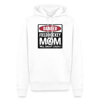 Field Hockey Mom Danger Field - Männer Premium Bio Hoodie - Weiß - Vorne - Nico (187cm)