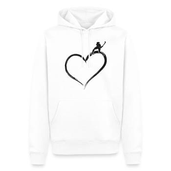 Cœur de hockey sur gazon - Sweat à capuche Premium bio Homme - blanc - Devant - Nico (187cm)
