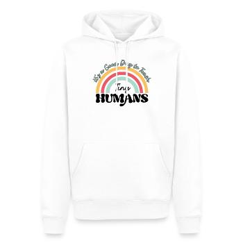Enseigner aux petits humains - Retour à l’école pour les enseignants - Sweat à capuche Premium bio Homme - blanc - Devant - Nico (187cm)