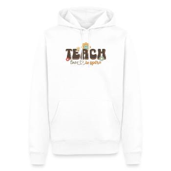 Enseigner, Aimer, Inspirer - Retour à l’école pour les enseignants - Sweat à capuche Premium bio Homme - blanc - Devant - Nico (187cm)