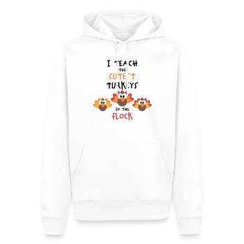 I Teach The Cutest Turkeys - Thankful Lehrer - Männer Premium Bio Hoodie - Weiß - Vorne - Nico (187cm)