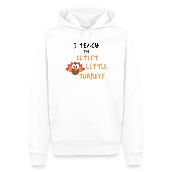 I Teach The Cutest Turkeys - Thankful Lehrer - Männer Premium Bio Hoodie - Weiß - Vorne - Nico (187cm)