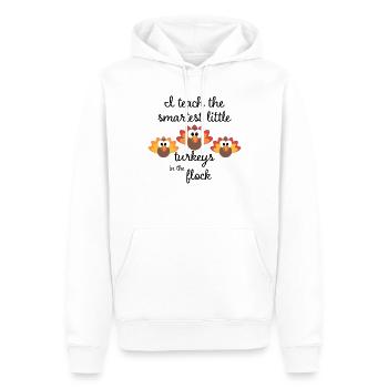 I Teach The Smartest Little Turkeys For Teachers - Men’s Premium Organic Hoodie - white - Front - Nico (187cm)