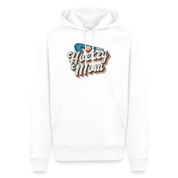 Maman de hockey sur gazon Maman de hockey rétro - Sweat à capuche Premium bio Homme - blanc - Devant - Nico (187cm)
