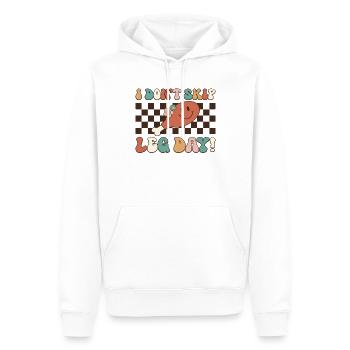 Je ne saute pas le jour de la jambe - Thanksgiving rétro drôle - Sweat à capuche Premium bio Homme - blanc - Devant - Nico (187cm)