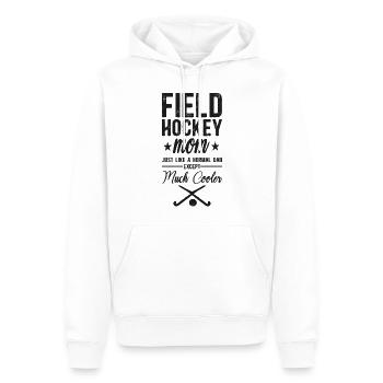 Maman de hockey sur gazon Maman de hockey sur gazon - Sweat à capuche Premium bio Homme - blanc - Devant - Nico (187cm)