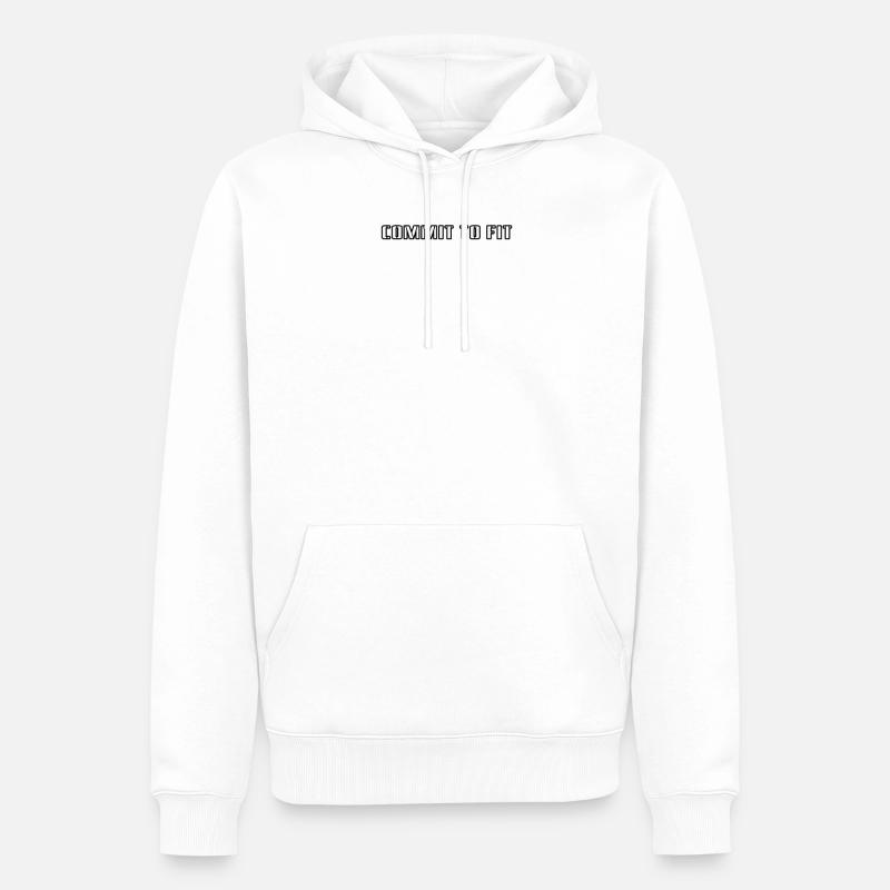 Fitness - Commit to fit - Männer Premium Bio Hoodie - Weiß