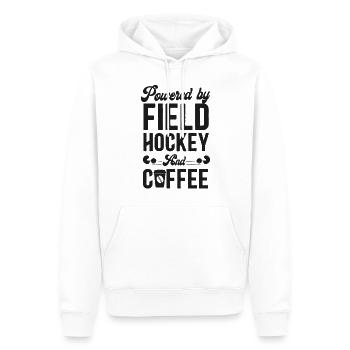 Field Hockey Coffee Powered By - Männer Premium Bio Hoodie - Weiß - Vorne - Nico (187cm)