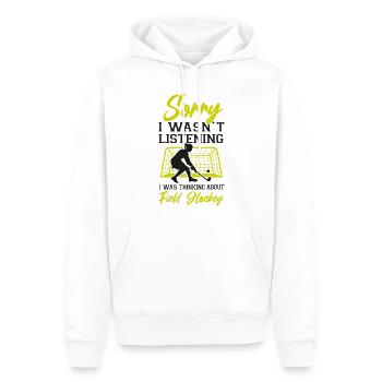 Field Hockey Sorry I Wasn't - Männer Premium Bio Hoodie - Weiß - Vorne - Nico (187cm)