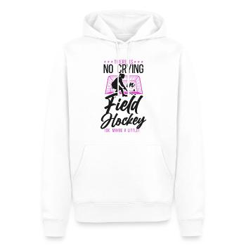 hockey sur gazon, il n’y a pas de pleurs - Sweat à capuche Premium bio Homme - blanc - Devant - Nico (187cm)