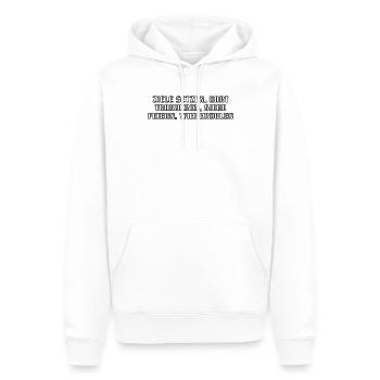 Fitness - Ziele setzen, hart trainieren, Siege - Männer Premium Bio Hoodie - Weiß - Vorne - Nico (187cm)