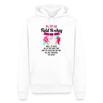 Field Hockey Playing Field Hockey - Männer Premium Bio Hoodie - Weiß - Vorne - Nico (187cm)