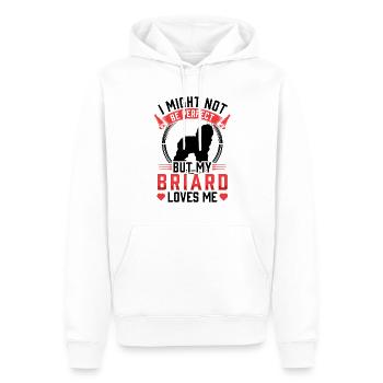 Briard n’est pas parfait Berger de Brie - Sweat à capuche Premium bio Homme - blanc - Devant - Nico (187cm)