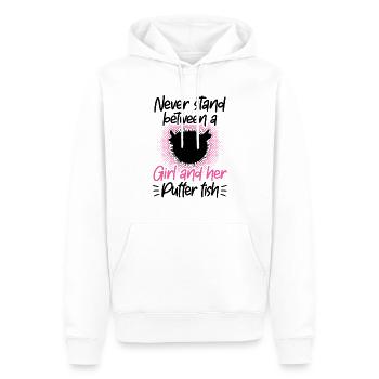 Mädchen und ihr Kugelfisch Aquaristik - Männer Premium Bio Hoodie - Weiß - Vorne - Nico (187cm)