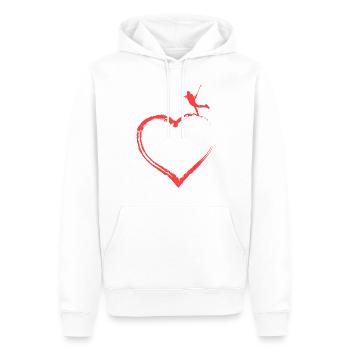 Cœur de hockey sur gazon - Sweat à capuche Premium bio Homme - blanc - Devant - Nico (187cm)