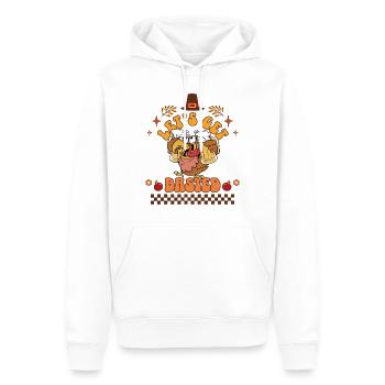 Let's Get Basted Funny Turkey Family Matching Tee - Men’s Premium Organic Hoodie - white - Front - Nico (187cm)