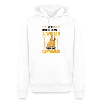Les femmes atteintes de capybara sous-estiment les capybara - Sweat à capuche Premium bio Homme - blanc - Devant - Nico (187cm)